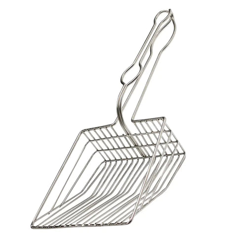 Deluxe Metal Cat Litter Scoop with Cleaner
