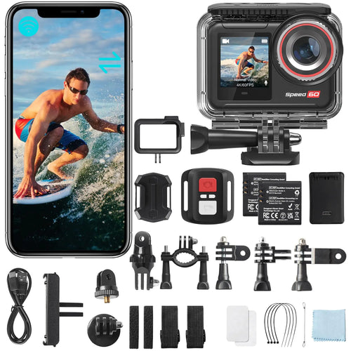 Hiicam 4K Action Camera – 48MP, 60FPS, WiFi & 2.35