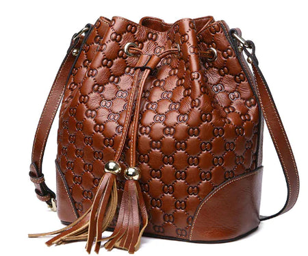 Chic Vintage Leather Bucket Bag