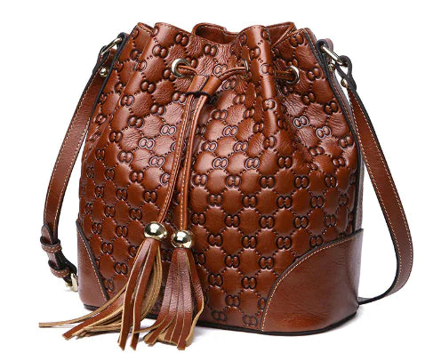 Chic Vintage Leather Bucket Bag