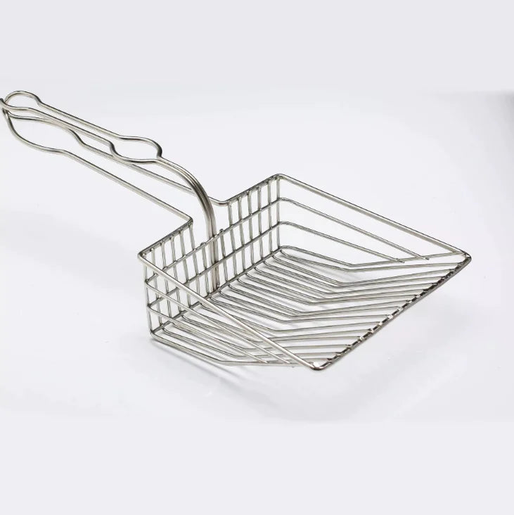 Deluxe Metal Cat Litter Scoop with Cleaner