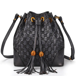 Chic Vintage Leather Bucket Bag